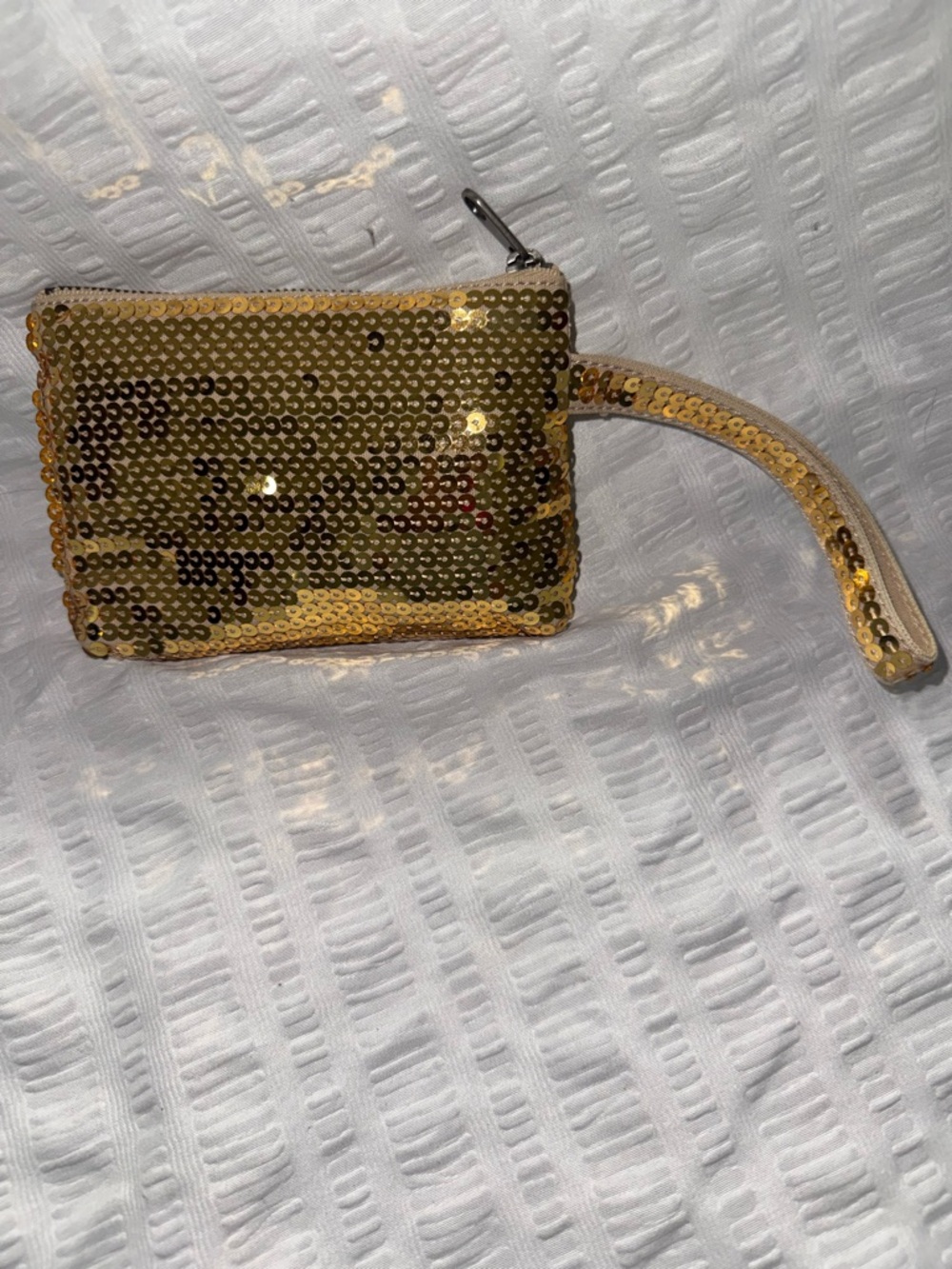 Gold Sequin Wristlet Pouch - Women